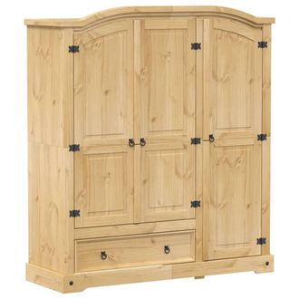 Berkfield Home Wardrobe Corona 151.5x52x170 cm Solid Wood Pine in Brown