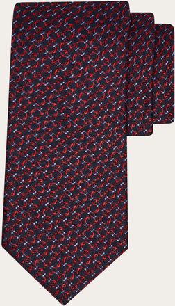 Ferragamo Men Gancini silk jacquard tie Blue