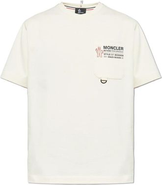 Moncler Cotton T-shirt - Heren - T-shirts - Beige - S - Katoen - Tops
