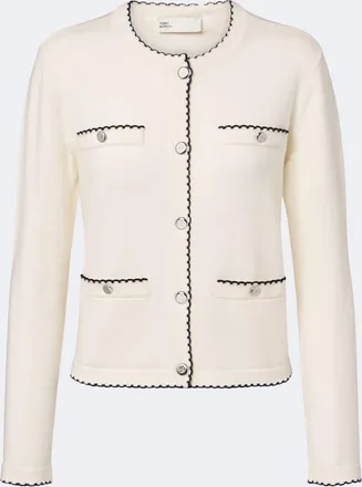 Tory Burch Cardigan Kendra in misto lana smerlato