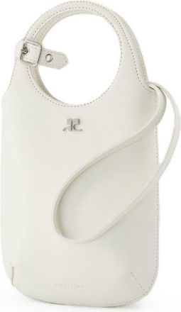 Courr&egrave;ges Womens Leather Calfskin Handbag White
