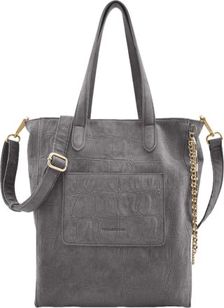 Fredsbruder FREDsBRUDER Leather Shoulder Bag Velvet Wild Shopper Dark Grey Taupe