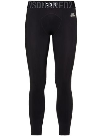 Dsquared2 Leggings Icon con vita elasticizzata - Nero