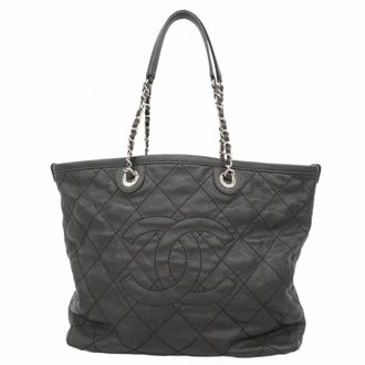 Chanel Black Grained Calfskin Tote Bag (Pre-Owned)