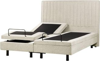 Beliani Beliani - Letto Tessuto Beige chiaro Elettrico Regolabile con Telecomando 160 x 200 cm Duke ii