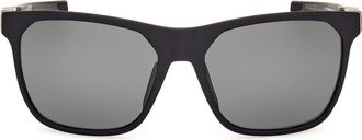 adidas 55mm Navigator Sunglasses in Matte Black /Green at Nordstrom