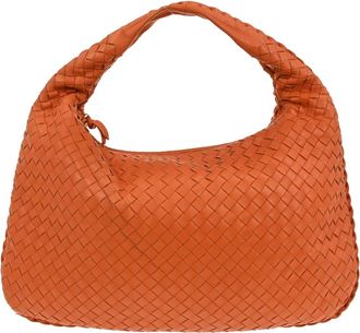 Bottega Veneta Hop Hobo Intrecciato Leather Orange Leather Handbag (Pre-Owned)