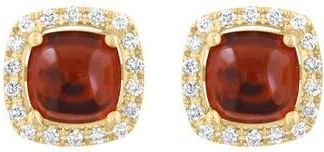 Effy Garnet Cabochon & Diamond Halo Stud Earrings in Red at Nordstrom Rack
