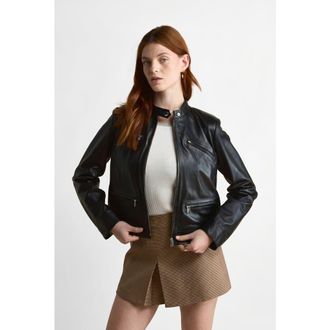 FURNIQ Blair Leather Jacket in Black at Nordstrom, Size X-Small