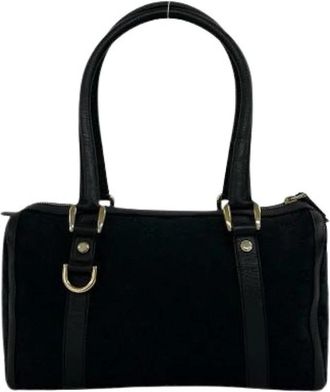 Gucci Pre-owned Vintage Boston Bag - Dames - Vintage Handtas - Zwart - ONE Size - Leer - Vintage