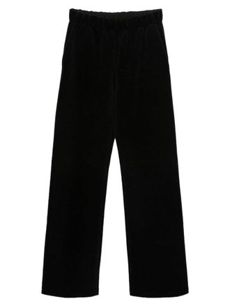 Golden Goose Black Cotton-Blend Wide Leg Trousers