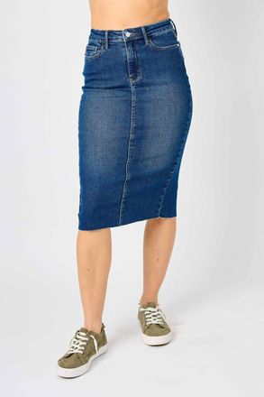 Judy Blue Downtown Stroll Skirt In Medium Wash