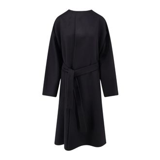 Gucci Collarless Long Coat - Dames - Mantels - Zwart - Maat: S Zijde