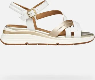 Geox Elowynne Woman White/light Gold, Size: 35