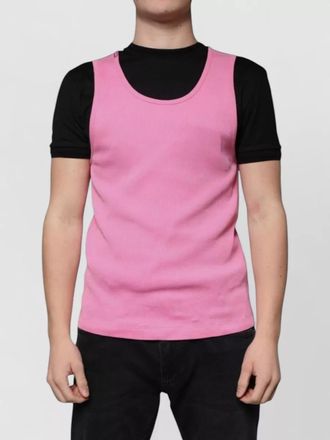 Dolce & Gabbana ribbed cotton round neck sleeveless t-shirt