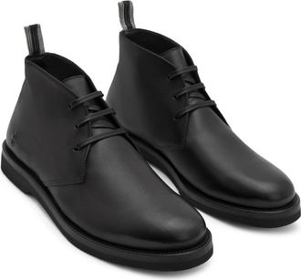 John Varvatos Varick Leather Chukka Boot in Black/Black at Nordstrom, Size 11.5