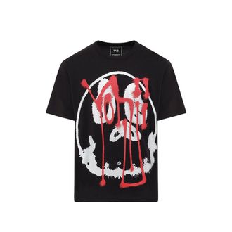 Yohji Yamamoto Skull Graphic T-shirt In Black/red