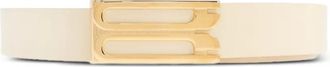 Victoria Beckham Leren riem met logogesp - Beige