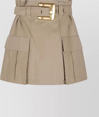 Balmain high waist 2 poches jupe en gabardine