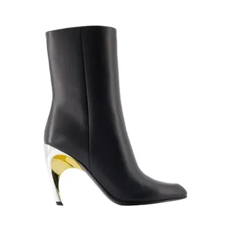 Alexander McQueen Alexander McQueen, Heeled Boots, female, Black, Size: 6 US Leather boots