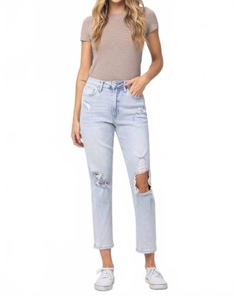 Flying Monkey Ripped Stretch Mom Jean In Blue