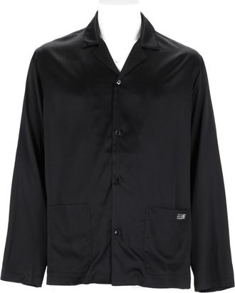 Maison Margiela Black Silk-Blend Front-Pocket Shirt
