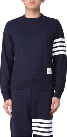 Thom Browne Heren, Sweatshirts & Hoodies, Blauw, Maat: S Katoen