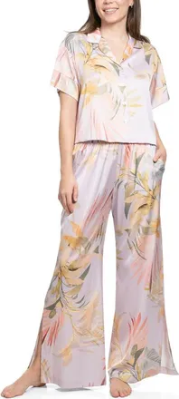 Midnight Bakery Print Satin Pajamas in Purple at Nordstrom, Size X-Large