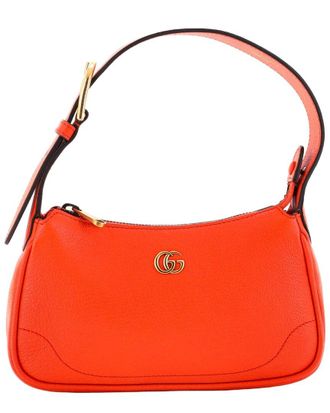 Gucci Orange Leather Aphrodite Shoulder Bag Mini (Authentic Pre-Loved)