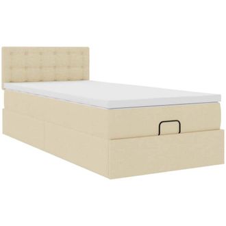 vidaXL Cama Otomana Con Colch&oacute;n Crema 90x200 Cm Tela Vidaxl