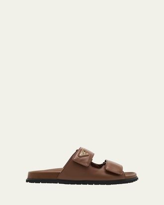 サンダル・ミュール PRADA CARAMEL LEATHER SANDALS Leather Leather Crisscross Sandals | PRADA