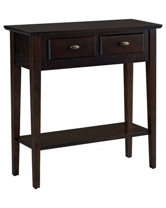 Leick Home Teegan Solid Wood Hall Entryway Console Table With Shelf