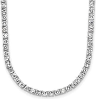 Diamond2Deal Sterling Silver Cubic Zirconia Tennis Necklace 18