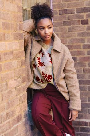 Roman Boucle Bomber Jacket