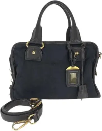 Prada Pre-owned Handbags, female, Black, Size: ONE SIZE Pre-owned Nylon 2way Bag