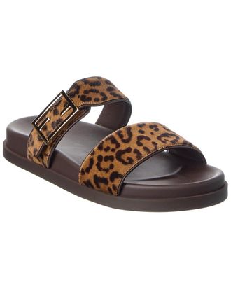 Fendi Feel Haircalf & Leather Sandal