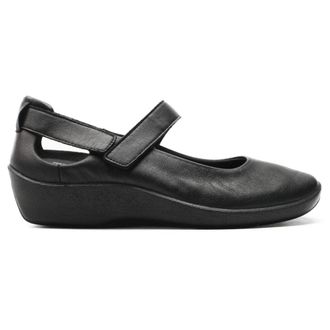 Arcopedico L51 Leather Womens Hook and loop Shoes - Black - Size:UK 5
