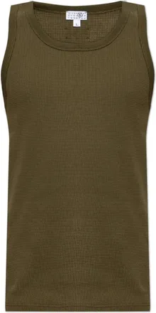 Maison Margiela Tops, Heren, Groen, S, Katoen, Mouwloze Top Ge&iuml;nspireerd op Lingerie