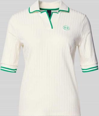 Marc Cain Regular Fit Poloshirt aus Viskose-Mix in Offwhite, Gr&ouml;&szlig;e 34