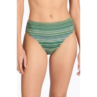 Robin Piccone Emilia High Waist Bikini Bottoms in Verde at Nordstrom, Size X-Small