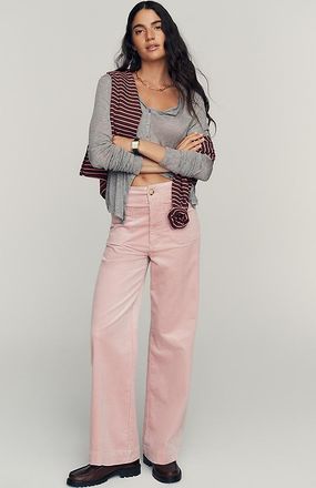 Maeve Colette Corduroy High-Rise Wide-Leg Full-Length Pants