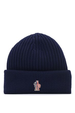 Moncler DOUBLE LAYERED BEANIE HAT colour: NAVY