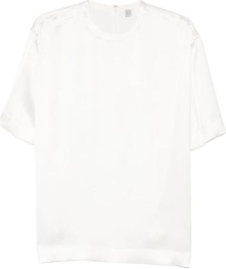 Toteme Boxy Viscose Satin T-Shirt