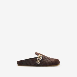Burberry Check Suede Urchin Clogs