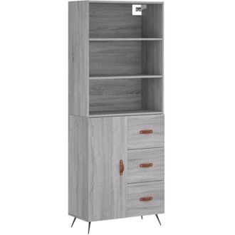 vidaXL Highboard Grey Sonoma 69.5x34x180 cm Engineered Wood Vidaxl