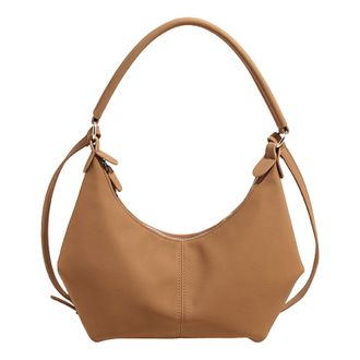 Generic PU Leather Shoulder Bag Large Dumpling Bag Fashion Handbag for Women (Brown)