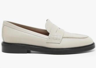 Flattered Womens Sara Leather Loafers In Creme
