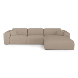 Sia Home Sof&aacute; esquinero convertible 5 plazas tejido rizo topo