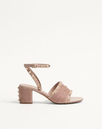 Valentino Garavani Sandalo Rockstud In Vitello Con Ricamo Cornely 60Mm Donna BEIGE ROSE 37.5