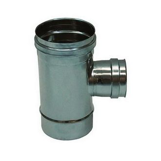 MBM Conector En T 90 Reducido Dn 80 Hembra Conducto De Humos Dn 350 Tubo De Acero Inoxidable 316